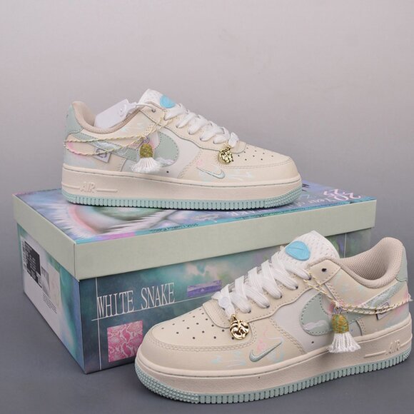 Nike Air Force 1 Low White Snake - Picture 1 of 9